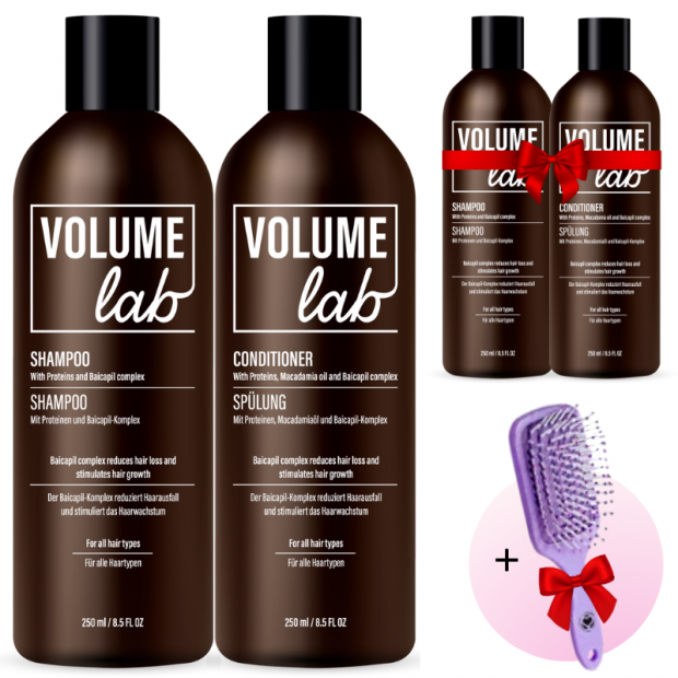 Dwa zestawy VOLUME LAB + grzebień w prezencie